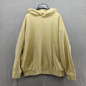 Adidas Sweatshirt Mens Large Yellow Halo Gold Sueded Hoodie Basketball Mesh Line